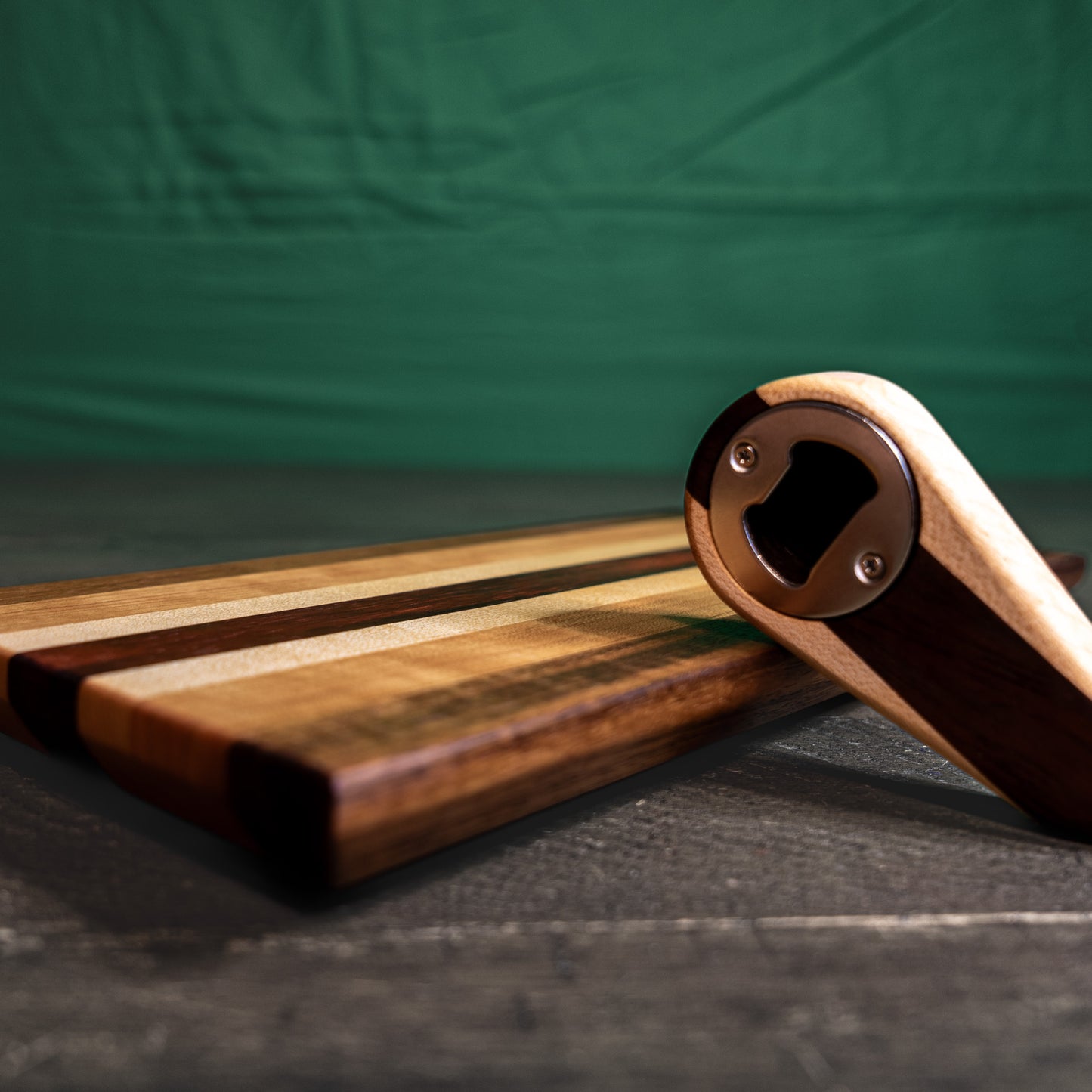 Small Bar Cutting Board & Bottle Opener Combo