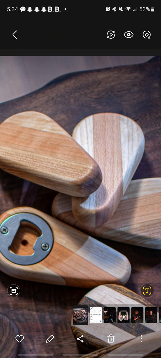 Multiwood bottle openers